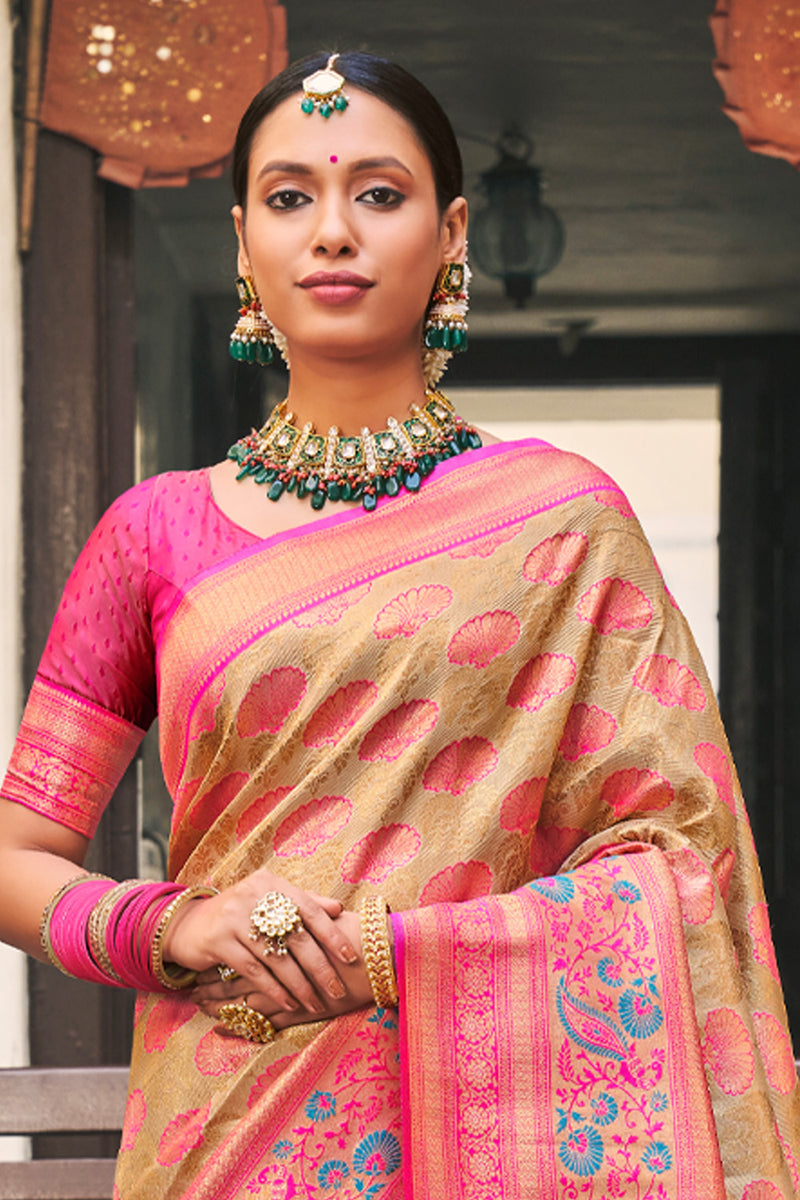 Buy Taffy Pink Kanjivaram Silk Saree Online Karagiri