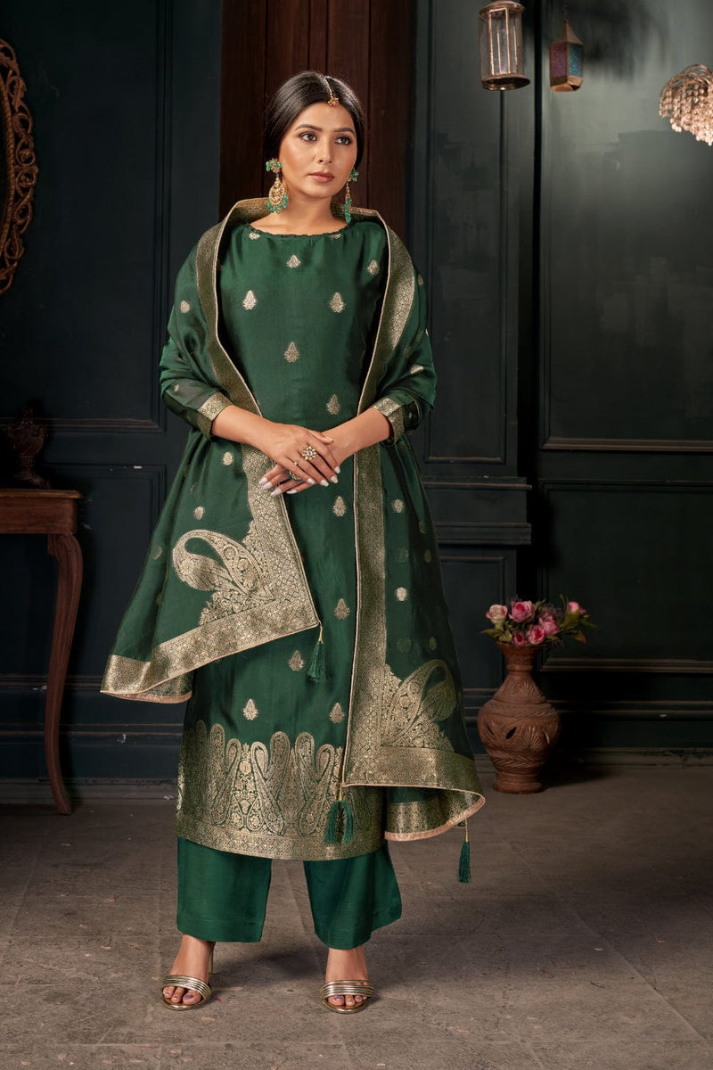 Buy Dark Green Salwar Suit online Karagiri