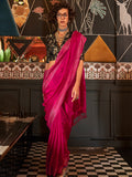 Red Party Wear Viscose Saree With Blouse Piece