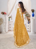 Yellow Georgette Saree With Blouse Piece