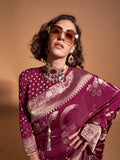 Maroon Georgette Nylon Saree With Blouse Piece