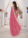 Pink Georgette Saree With Blouse Piece