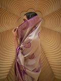 Purple Nylon Saree With Blouse Piece