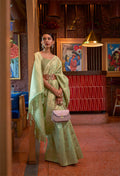 Green Art Silk Saree With Blouse Piece