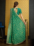 Green Georgette Daily Wear Saree With Blouse Piece