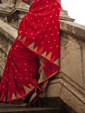 Red Art Silk Saree With Blouse Piece