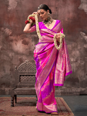 Multi Color Festive Wear Silk Saree With Blouse Piece