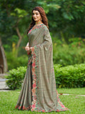 Green Silk Blend DailyWear Saree With Blouse Piece