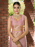 Pink Brasso Festive Wear Saree With Blouse Piece