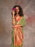 Green Silk Saree With Blouse Piece