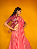 Red Silk Saree With Blouse Piece