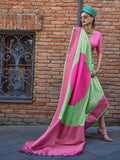 Green Soft Silk Saree With Blouse Piece