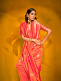 Orange Silk Saree With Blouse Piece