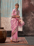 Pink Satin Saree With Blouse Piece