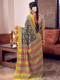 Multi Colour Mulmul Cottons Saree With Blouse Piece