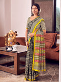 Multi Colour Mulmul Cottons Saree With Blouse Piece