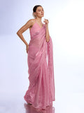 Pink Organza silk Saree With Blouse Piece