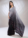 Grey Silk Blend Ready To Wear Saree With Blouse Piece