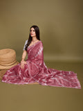 Pink Organza Party Wear Saree With Blouse Piece