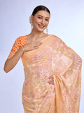 Orange Georgette Saree With Blouse Piece