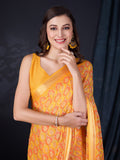 Yellow Chiffon Saree With Blouse Piece