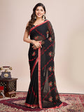 Black Georgette Saree With Blouse Piece