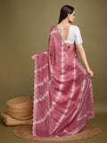 Pink Organza Party Wear Saree With Blouse Piece