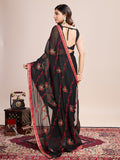 Black Georgette Saree With Blouse Piece