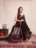 Black Georgette Saree With Blouse Piece