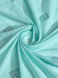 Turquoise Linen Saree With Blouse Piece