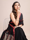 Black Georgette Saree With Blouse Piece