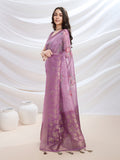 Pink Cotton Blend Festive Wear Saree With Blouse Piece