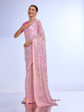 Pink Georgette Saree With Blouse Piece