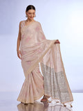 Cream Tissue Saree With Blouse Piece