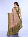 Peach Poly Silk Daily Wear Saree With Blouse Piece