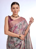 Wine Tissue Saree With Blouse Piece