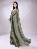 Green Silk Blend Ready To Wear Saree With Blouse Piece