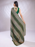 Green Silk Blend Ready To Wear Saree With Blouse Piece