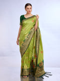 Green Pure Silk Saree With Blouse Piece