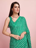 Sea Green Chiffon Festive Saree With Blouse Piece