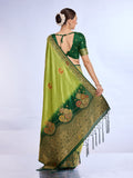 Green Pure Silk Saree With Blouse Piece