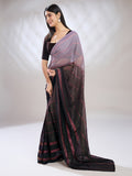 Purple Silk Blend Ready To Wear Saree With Blouse Piece