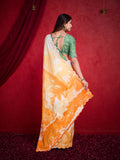 Light Green Poly Chiffon Saree With Blouse Piece