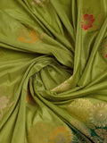 Green Pure Silk Saree With Blouse Piece