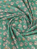 Green Cotton Blend Casual Wear Saree With Blouse Piece