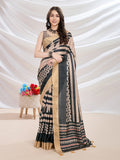 Beige Silk Blend Casual Wear Saree With Blouse Piece