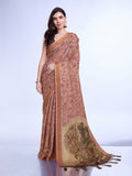 Rust Poly Silk Festival Saree With Blouse Piece