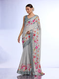 Off White Linen Saree With Blouse Piece