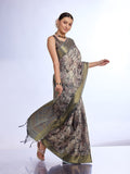 Grey Tissue Saree With Blouse Piece