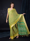 Green Chiffon Saree With Blouse Piece